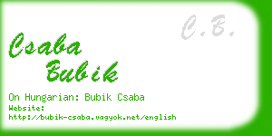 csaba bubik business card